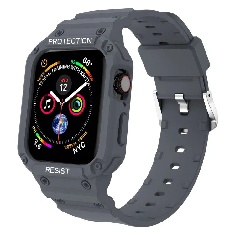 สายรัดข้อมือแบบบูรณาการสีพื้นกันน้ำสามชั้น สำหรับ Apple Watch Series, 7 41mm / 6&SE&5&4 40mm / 3&2&1 38mm, 7 45mm / 6&SE&5&4 44mm / 3&2&1 42mm