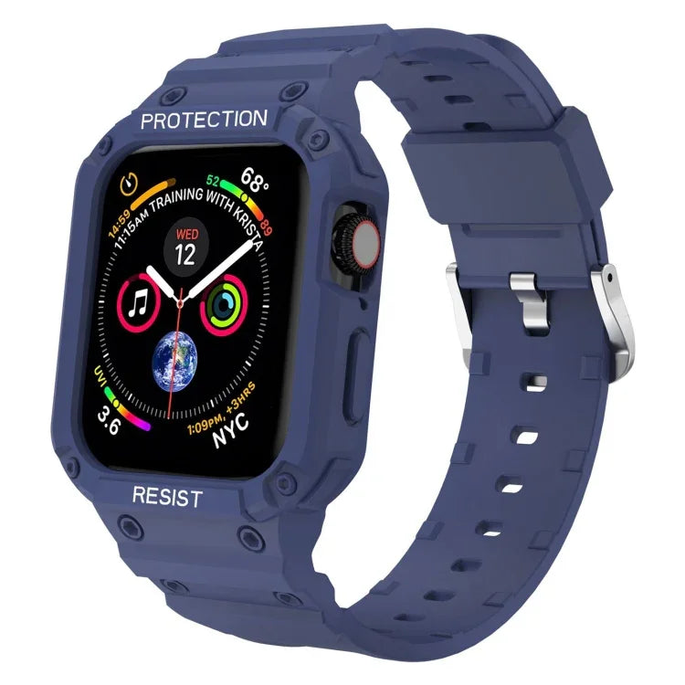 สายรัดข้อมือแบบบูรณาการสีพื้นกันน้ำสามชั้น สำหรับ Apple Watch Series, 7 41mm / 6&SE&5&4 40mm / 3&2&1 38mm, 7 45mm / 6&SE&5&4 44mm / 3&2&1 42mm