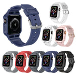 สายรัดข้อมือแบบบูรณาการสีพื้นกันน้ำสามชั้น สำหรับ Apple Watch Series, 7 41mm / 6&SE&5&4 40mm / 3&2&1 38mm, 7 45mm / 6&SE&5&4 44mm / 3&2&1 42mm