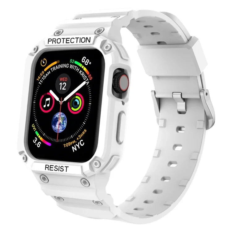 สายรัดข้อมือแบบบูรณาการสีพื้นกันน้ำสามชั้น สำหรับ Apple Watch Series, 7 41mm / 6&SE&5&4 40mm / 3&2&1 38mm, 7 45mm / 6&SE&5&4 44mm / 3&2&1 42mm