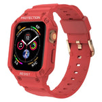 สายรัดข้อมือแบบบูรณาการสีพื้นกันน้ำสามชั้น สำหรับ Apple Watch Series, 7 41mm / 6&SE&5&4 40mm / 3&2&1 38mm, 7 45mm / 6&SE&5&4 44mm / 3&2&1 42mm