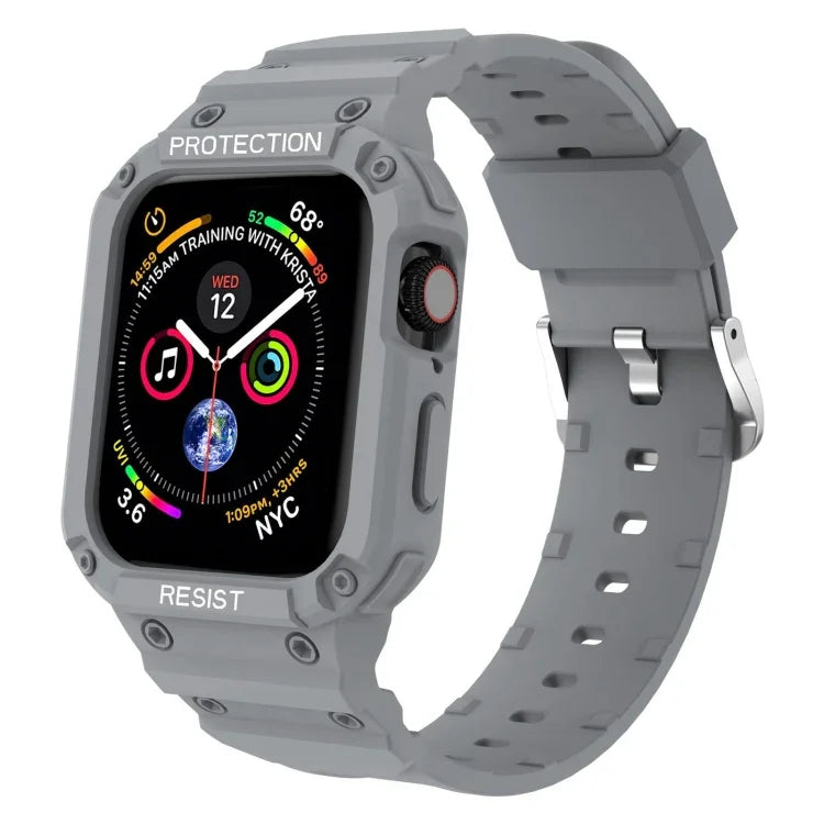 สายรัดข้อมือแบบบูรณาการสีพื้นกันน้ำสามชั้น สำหรับ Apple Watch Series, 7 41mm / 6&SE&5&4 40mm / 3&2&1 38mm, 7 45mm / 6&SE&5&4 44mm / 3&2&1 42mm