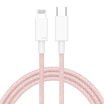 สายถักชาร์จเร็ว 27W PD USB-C / Type-C เป็น 8 Pin ความยาวสาย 1 เมตร, 27W