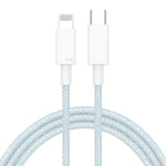 สายถักชาร์จเร็ว 27W PD USB-C / Type-C เป็น 8 Pin ความยาวสาย 1 เมตร, 27W