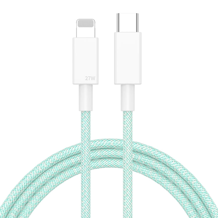 สายถักชาร์จเร็ว 27W PD USB-C / Type-C เป็น 8 Pin ความยาวสาย 1 เมตร, 27W