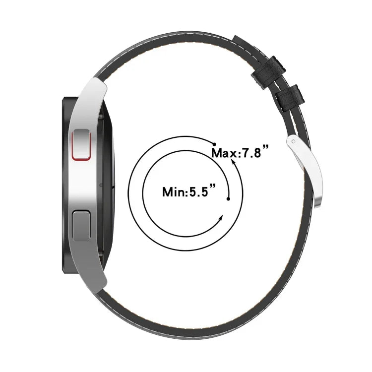 สายรัดนาฬิกาหนังแท้ขนาด 20 มม. สำหรับ Samsung Galaxy Watch4/Watch3 41 มม./Active2/Huawei/นาฬิกาเกมมิ่ง ฯลฯ