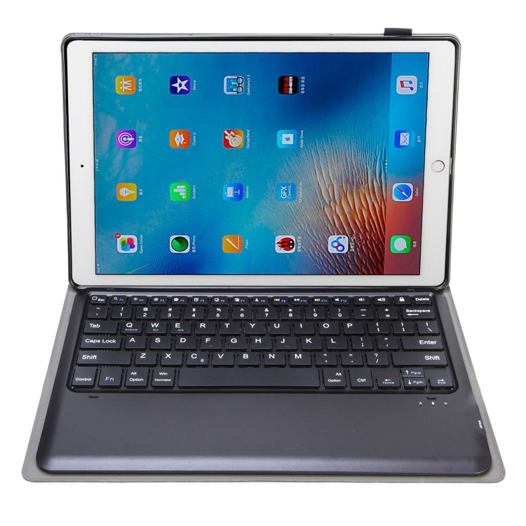 A129 เคสหนังแป้นพิมพ์บลูทูธ TPU ถอดได้พร้อมขาตั้ง สำหรับ iPad Pro 12.9 นิ้ว 2015 / 2017, AM17