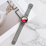 Double Buckles Two-color Silicone Watchband, For Samsung Galaxy Watch4 40mm, For Samsung Galaxy Watch4 44mm