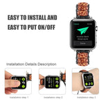 สายรัดข้อมือเม็ดไม้ สำหรับ Apple Watch Series, 7 41mm / 6&SE&5&4 40mm / 3&2&1 38mm, 7 45mm / 6&SE&5&4 44mm / 3&2&1 42mm