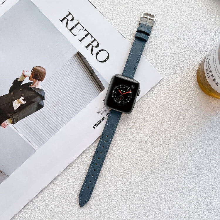 สายรัดนาฬิกาหนังสำหรับ Apple Watch Series, 7 41mm / 6&SE&5&4 40mm / 3&2&1 38mm, 7 45mm / 6&SE&5&4 44mm / 3&2&1 42mm