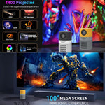 เครื่องฉายภาพ LED ขนาดเล็ก T400 หน้าจอ 100 นิ้ว 3000 ลูเมน, รุ่นพื้นฐาน, ปลั๊ก EU, รุ่นพื้นฐาน, ปลั๊ก US, รุ่นพื้นฐาน, ปลั๊ก UK, รุ่นพื้นฐาน, ปลั๊ก AU