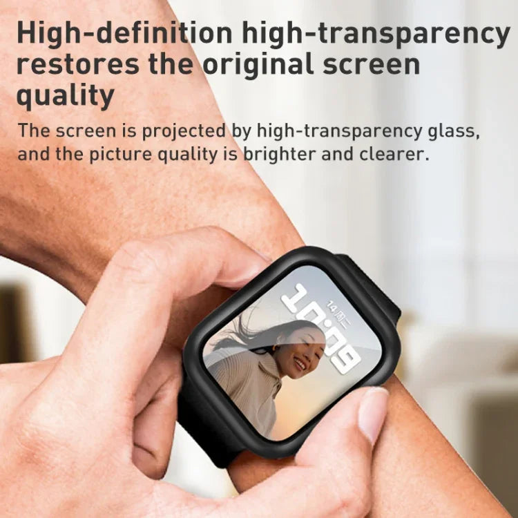 ROCK 2 in 1 PC Frame + Film Protector Case For  Apple Watch Series, 6 & SE & 5 & 4 44mm, 3 & 2 & 1 42mm, 3 & 2 & 1 38mm