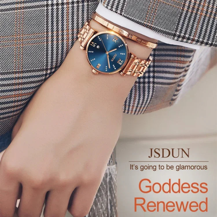 นาฬิกาควอตซ์กันน้ำแฟชั่นผู้หญิง JIN SHI DUN รุ่น 6533 บางพิเศษ