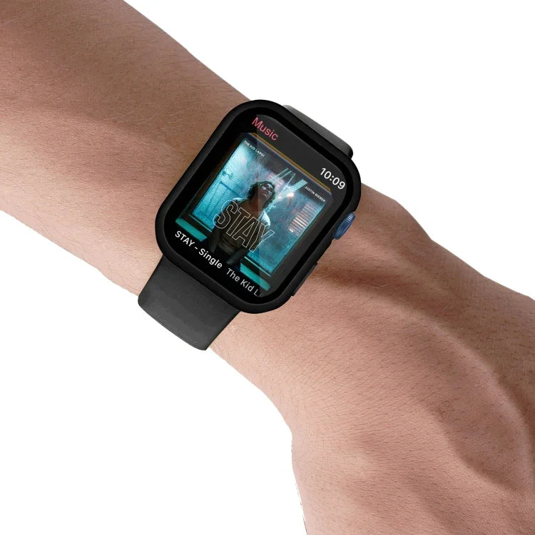 Electroplating Matte All-inclusive PC + Tempered Glass Watch Case, For Apple Watch Series 9 / 8 / 7 41mm, For Apple Watch Series 9 / 8 / 7 45mm