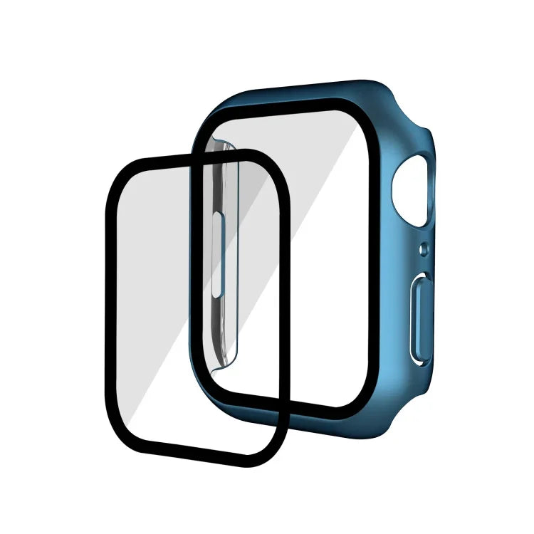 Electroplating Matte All-inclusive PC + Tempered Glass Watch Case, For Apple Watch Series 9 / 8 / 7 41mm, For Apple Watch Series 9 / 8 / 7 45mm