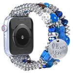 สายรัดนาฬิกาประดับลูกปัดพู่ สำหรับ Apple Watch Series, 7 41 มม. / 6&SE&5&4 40 มม. / 3&2&1 38 มม., 7 45 มม. / 6&SE&5&4 44 มม. / 3&2&1 42 มม.