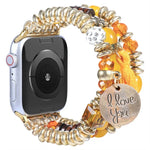 สายรัดนาฬิกาประดับลูกปัดพู่ สำหรับ Apple Watch Series, 7 41 มม. / 6&SE&5&4 40 มม. / 3&2&1 38 มม., 7 45 มม. / 6&SE&5&4 44 มม. / 3&2&1 42 มม.