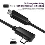 สายเชื่อมต่อ VR USB 3.2 Gen1 Type-C เป็น USB 3.2 Gen1 Type-C แบบข้อศอกเดี่ยว สำหรับ Oculus Quest 1 / 2, สายข้อศอกเดี่ยว 3 เมตร