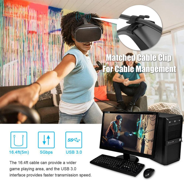 สายเชื่อมต่อ VR USB 3.2 Gen1 Type-C เป็น USB 3.2 Gen1 Type-C แบบข้อศอกเดี่ยว สำหรับ Oculus Quest 1 / 2, สายข้อศอกเดี่ยว 3 เมตร