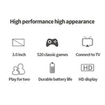 เครื่องเล่นเกมพกพาคลาสสิกหน้าจอ 3.0 นิ้ว S8 มีเกมในตัว 520 เกม, S8 / สีเขียวทหาร, S8 / สีดำ, S8 / สีน้ำเงิน