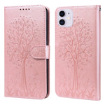 Tree & Deer Pattern Pressed Printing Horizontal Flip Leather Phone Case, For iPhone 13, For iPhone X / XS, For iPhone XR