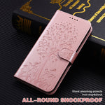 Tree & Deer Pattern Pressed Printing Horizontal Flip Leather Phone Case, For iPhone 13, For iPhone X / XS, For iPhone XR