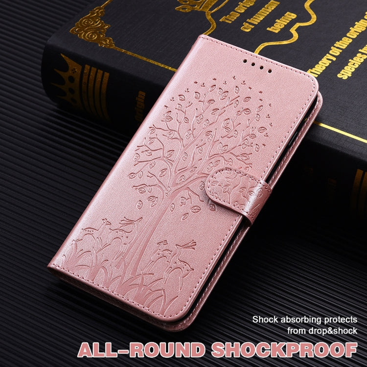 Tree & Deer Pattern Pressed Printing Horizontal Flip Leather Phone Case, For iPhone 13, For iPhone X / XS, For iPhone XR