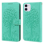 Tree & Deer Pattern Pressed Printing Horizontal Flip Leather Phone Case, For iPhone 13, For iPhone X / XS, For iPhone XR
