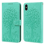 Tree & Deer Pattern Pressed Printing Horizontal Flip Leather Phone Case, For iPhone 13, For iPhone X / XS, For iPhone XR