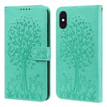 Tree & Deer Pattern Pressed Printing Horizontal Flip Leather Phone Case, For iPhone 13, For iPhone X / XS, For iPhone XR