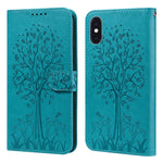 Tree & Deer Pattern Pressed Printing Horizontal Flip Leather Phone Case, For iPhone 13, For iPhone X / XS, For iPhone XR