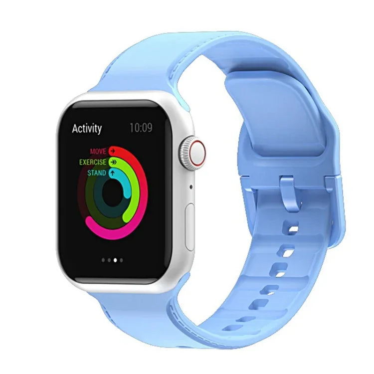 สายรัดนาฬิกาซิลิโคนเย็บ สำหรับ Apple Watch Series, 7 41 มม. / 6&SE&5&4 40 มม. / 3&2&1 38 มม., 7 45 มม. / 6&SE&5&4 44 มม. / 3&2&1 42 มม.