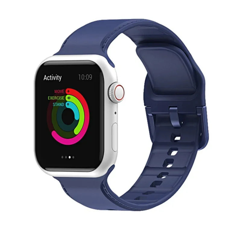 สายรัดนาฬิกาซิลิโคนเย็บ สำหรับ Apple Watch Series, 7 41 มม. / 6&SE&5&4 40 มม. / 3&2&1 38 มม., 7 45 มม. / 6&SE&5&4 44 มม. / 3&2&1 42 มม.