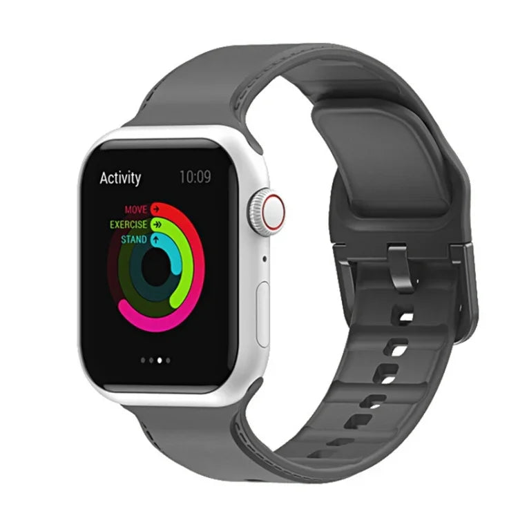 สายรัดนาฬิกาซิลิโคนเย็บ สำหรับ Apple Watch Series, 7 41 มม. / 6&SE&5&4 40 มม. / 3&2&1 38 มม., 7 45 มม. / 6&SE&5&4 44 มม. / 3&2&1 42 มม.