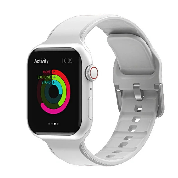 สายรัดนาฬิกาซิลิโคนเย็บ สำหรับ Apple Watch Series, 7 41 มม. / 6&SE&5&4 40 มม. / 3&2&1 38 มม., 7 45 มม. / 6&SE&5&4 44 มม. / 3&2&1 42 มม.