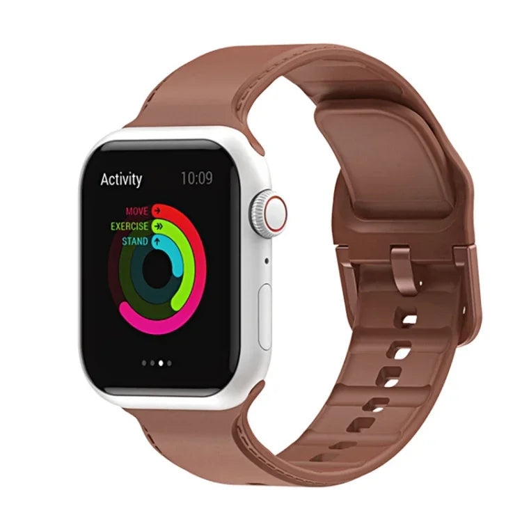สายรัดนาฬิกาซิลิโคนเย็บ สำหรับ Apple Watch Series, 7 41 มม. / 6&SE&5&4 40 มม. / 3&2&1 38 มม., 7 45 มม. / 6&SE&5&4 44 มม. / 3&2&1 42 มม.