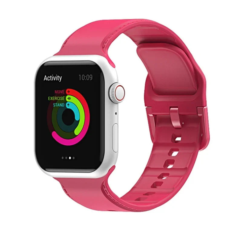 สายรัดนาฬิกาซิลิโคนเย็บ สำหรับ Apple Watch Series, 7 41 มม. / 6&SE&5&4 40 มม. / 3&2&1 38 มม., 7 45 มม. / 6&SE&5&4 44 มม. / 3&2&1 42 มม.