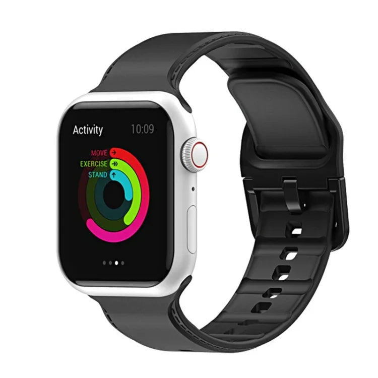 สายรัดนาฬิกาซิลิโคนเย็บ สำหรับ Apple Watch Series, 7 41 มม. / 6&SE&5&4 40 มม. / 3&2&1 38 มม., 7 45 มม. / 6&SE&5&4 44 มม. / 3&2&1 42 มม.
