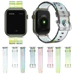 สายรัดนาฬิกาซิลิโคนโปร่งแสง Aurora สำหรับ Apple Watch Series, 7 41 มม. / 6&SE&5&4 40 มม. / 3&2&1 38 มม., 7 45 มม. / 6&SE&5&4 44 มม. / 3&2&1 42 มม.