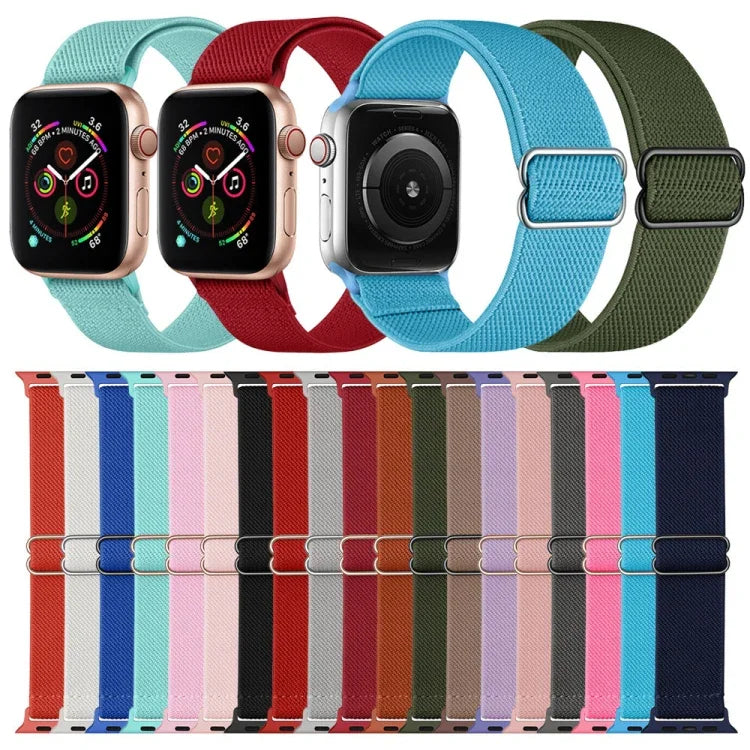 สายรัดนาฬิกาโพลีเอสเตอร์ไนลอน สำหรับ Apple Watch Series, 7 41 มม. / 6&SE&5&4 40 มม. / 3&2&1 38 มม., 7 45 มม. / 6&SE&5&4 44 มม. / 3&2&1 42 มม.