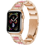 สายรัดนาฬิกาโลหะโอปอล 22 มม. สำหรับ Apple Watch Series, 7 41 มม. / 6&SE&5&4 40 มม. / 3&2&1 38 มม., 7 45 มม. / 6&SE&5&4 44 มม. / 3&2&1 42 มม.