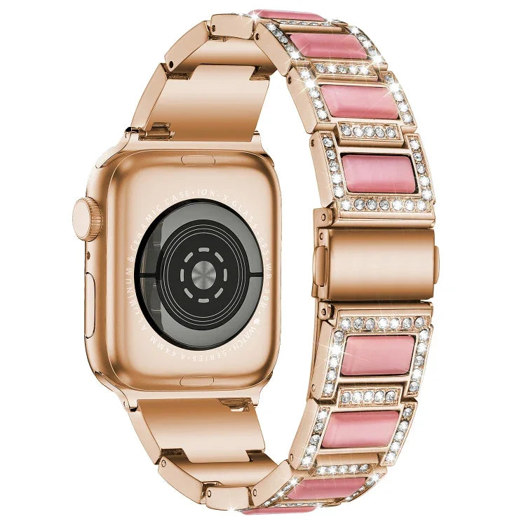 สายรัดนาฬิกาโลหะโอปอล 22 มม. สำหรับ Apple Watch Series, 7 41 มม. / 6&SE&5&4 40 มม. / 3&2&1 38 มม., 7 45 มม. / 6&SE&5&4 44 มม. / 3&2&1 42 มม.