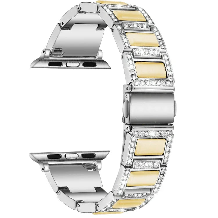 สายรัดนาฬิกาโลหะโอปอล 22 มม. สำหรับ Apple Watch Series, 7 41 มม. / 6&SE&5&4 40 มม. / 3&2&1 38 มม., 7 45 มม. / 6&SE&5&4 44 มม. / 3&2&1 42 มม.