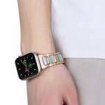 สายรัดนาฬิกาโลหะโอปอล 22 มม. สำหรับ Apple Watch Series, 7 41 มม. / 6&SE&5&4 40 มม. / 3&2&1 38 มม., 7 45 มม. / 6&SE&5&4 44 มม. / 3&2&1 42 มม.