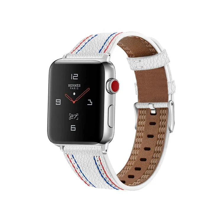 สายรัดนาฬิกาหนังสามเส้น สำหรับ Apple Watch Series, 7 41 มม. / 6&SE&5&4 40 มม. / 3&2&1 38 มม., 7 45 มม. / 6&SE&5&4 44 มม. / 3&2&1 42 มม.