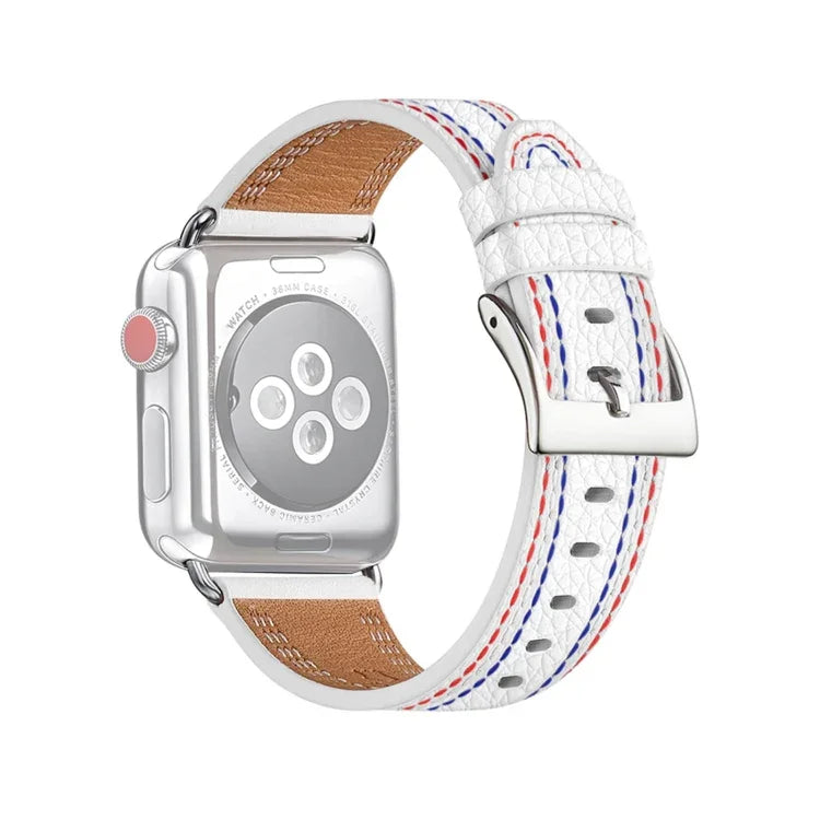 สายรัดนาฬิกาหนังสามเส้น สำหรับ Apple Watch Series, 7 41 มม. / 6&SE&5&4 40 มม. / 3&2&1 38 มม., 7 45 มม. / 6&SE&5&4 44 มม. / 3&2&1 42 มม.
