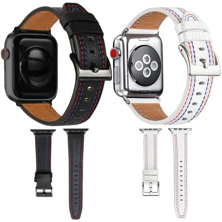 สายรัดนาฬิกาหนังสามเส้น สำหรับ Apple Watch Series, 7 41 มม. / 6&SE&5&4 40 มม. / 3&2&1 38 มม., 7 45 มม. / 6&SE&5&4 44 มม. / 3&2&1 42 มม.