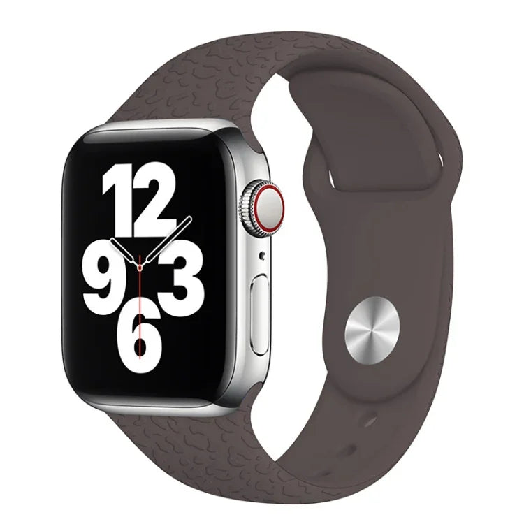 สายรัดนาฬิกาซิลิโคนลายลายเสือดาว สำหรับ Apple Watch Series, 7 41 มม. / 6&SE&5&4 40 มม. / 3&2&1 38 มม., 7 45 มม. / 6&SE&5&4 44 มม. / 3&2&1 42 มม.