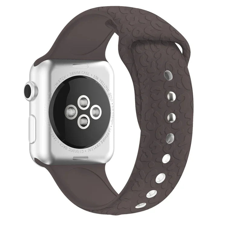 สายรัดนาฬิกาซิลิโคนลายลายเสือดาว สำหรับ Apple Watch Series, 7 41 มม. / 6&SE&5&4 40 มม. / 3&2&1 38 มม., 7 45 มม. / 6&SE&5&4 44 มม. / 3&2&1 42 มม.