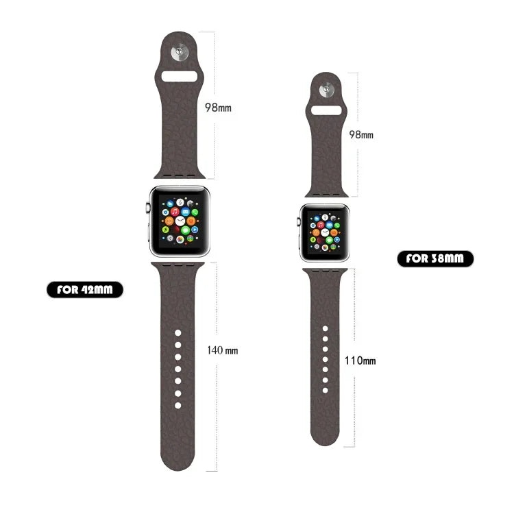สายรัดนาฬิกาซิลิโคนลายลายเสือดาว สำหรับ Apple Watch Series, 7 41 มม. / 6&SE&5&4 40 มม. / 3&2&1 38 มม., 7 45 มม. / 6&SE&5&4 44 มม. / 3&2&1 42 มม.